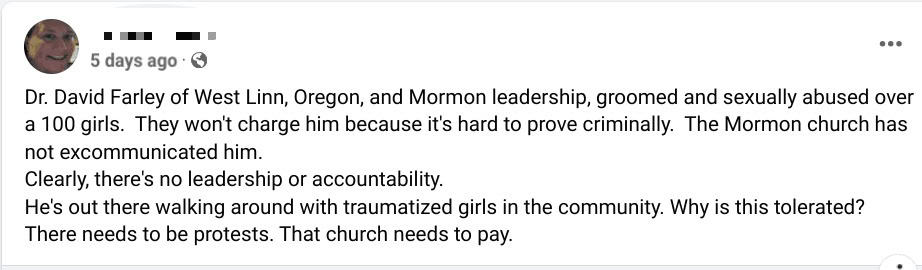 A comment from Mormon Stories Podcast on Facebook about Dr. David Farley and the complicity of the LDS Church.
