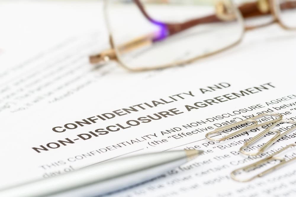 A confidentiality and non-disclosure agreement document.