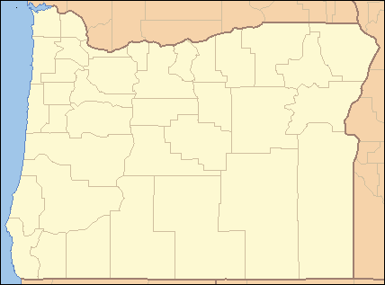 A map of Oregon divided by county borders.