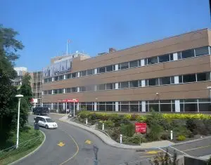 An exterior view of the NewYork-Presbyterian Hospital Allen.