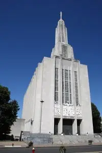 An exterior view of Cathedral of Saint Joseph in Hartford, Connecticut