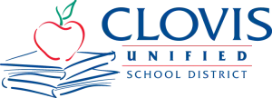 The logo of Clovis Unified School District in California, one of many school districts hit with sexual abuse lawsuits.