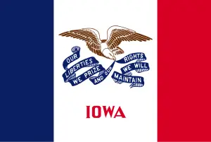The official state flag of Iowa.