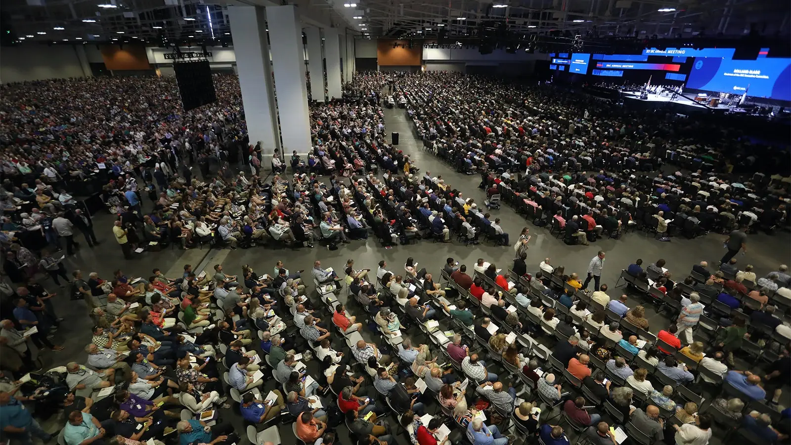 The interior of the SBC annual meeting, 2025, in Dallas, TX.
