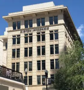 Kirton McConkie building in downtown Salt Lake City, Utah. Dedicated in 2012 by LDS Church apostle Dallin H. Oaks.
