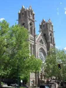 The Cathedral of the Madeleine in Salt Lake City, Utah, headquarters of the Catholic Diocese of Salt Lake City, which is under scrutiny in a clergy sexual abuse investigation.