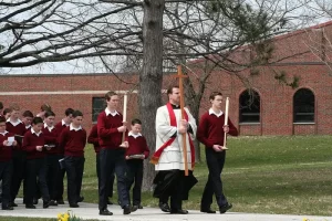 Students at Sacred Heart Apostolic School in Rolling Prairie, Indiana.