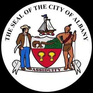 Seal of Albany, New York, symbolizing the city where a survivor was recently awarded damages