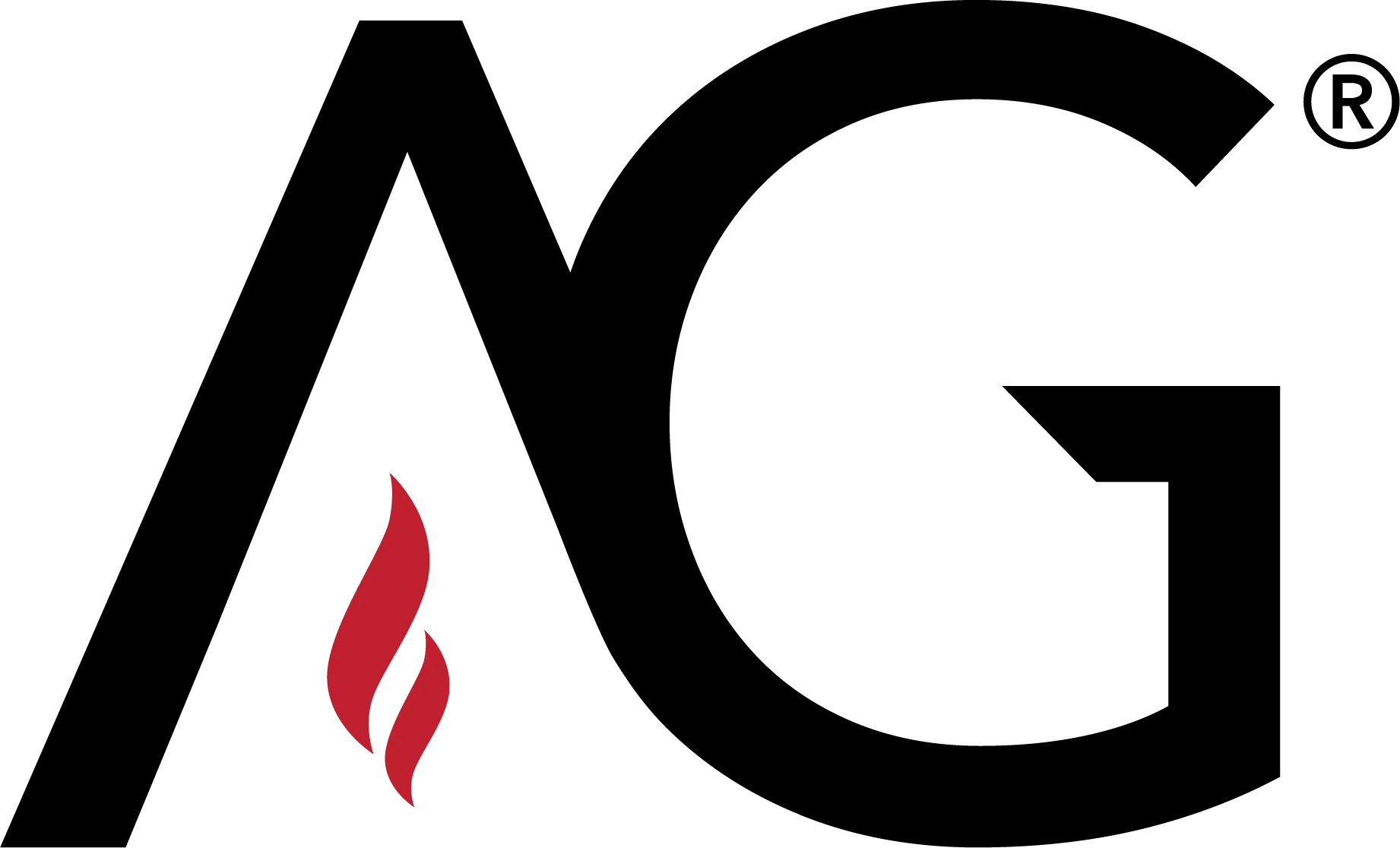 Logo of the Assemblies of God featuring stylized black letters AG with a red flame symbol inside the letter A