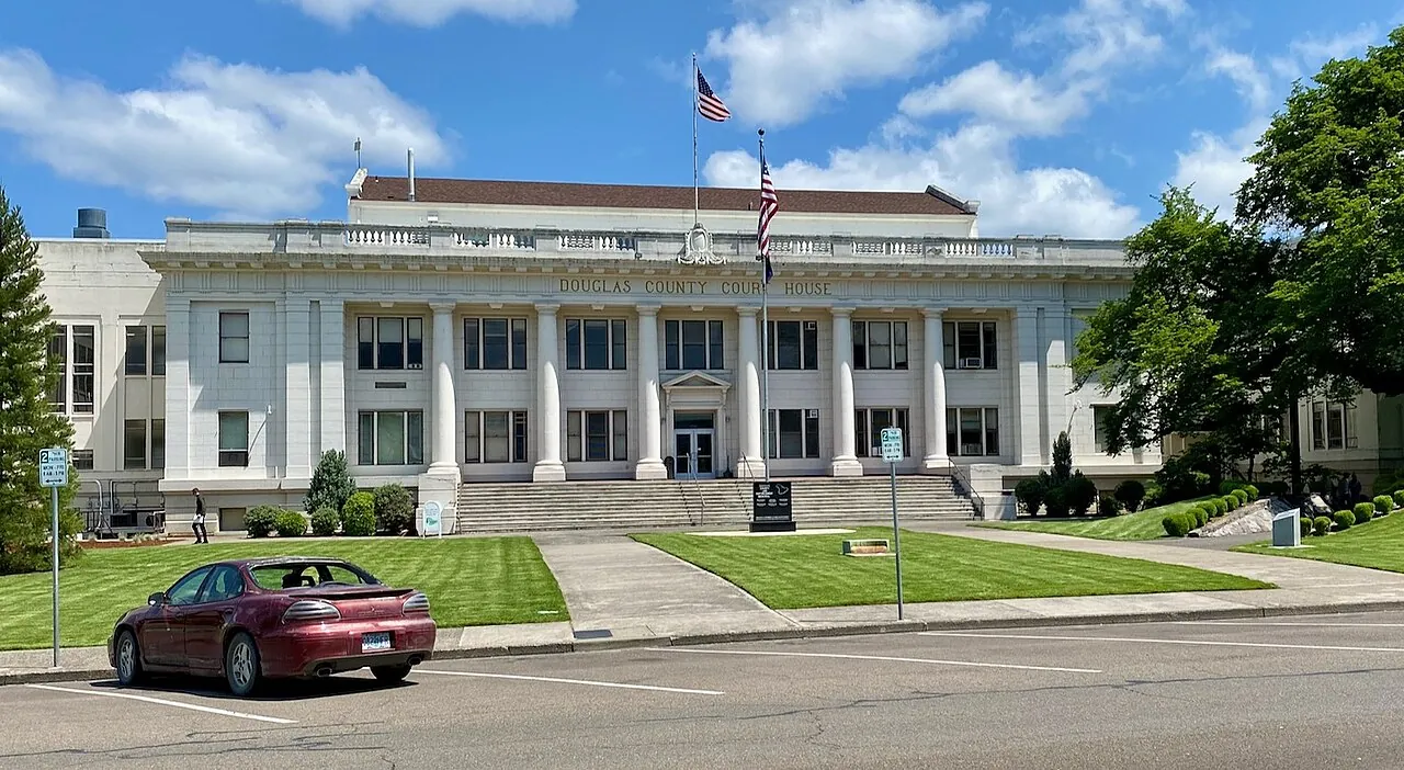 Douglas County Courthouse in Roseburg, Oregon, where multiple foster care abuse lawsuits have been filed against the state and Department of Human Services.