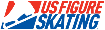 United States Figure Skating Association logo featuring a stylized skater silhouette and red, white, and blue design elements.
