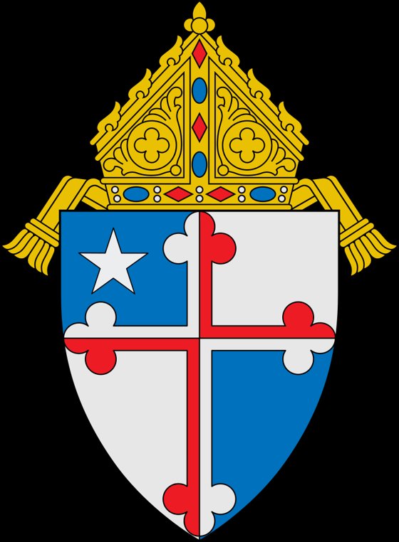 Coat of arms of the Roman Catholic Archdiocese of Baltimore, featuring a shield with ecclesiastical symbols representing the Catholic Church.