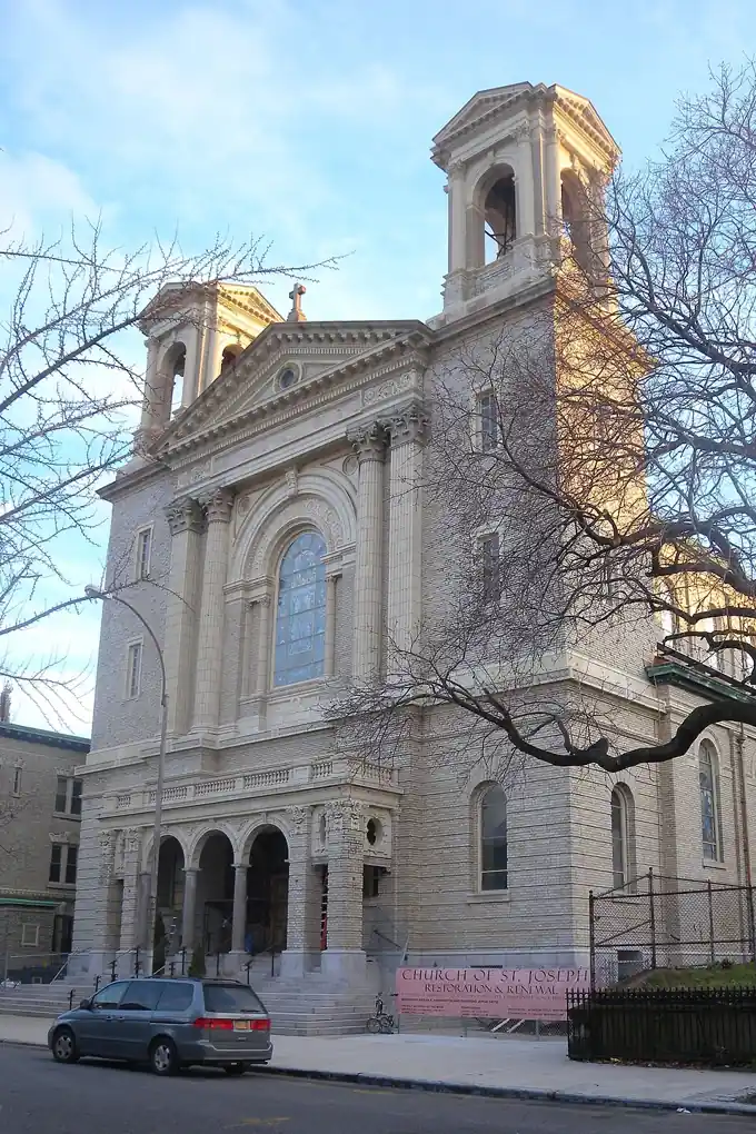 Historic Catholic church building in Brooklyn associated with Diocese of Brooklyn amid clergy sexual abuse settlement coverage.