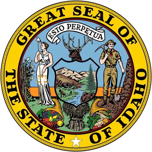 Seal of the State of Idaho displayed in article discussing new foster care protection laws and child safety legislation