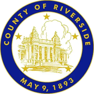 Official seal of Riverside County, California, representing the county government involved in a foster care sexual abuse settlement case.