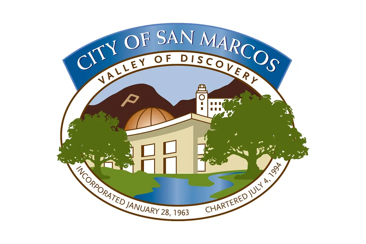 san-marcos-city-seal-survivorsrights Official seal of the City of San Marcos, California, shown in coverage of an Uber driver sexual assault investigation in San Marcos.