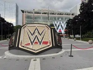 wwe-world-headquarters-entrance Entrance to WWE World Headquarters in Stamford, Connecticut, as the company faces a child sexual abuse lawsuit brought by former teenage ring boys.